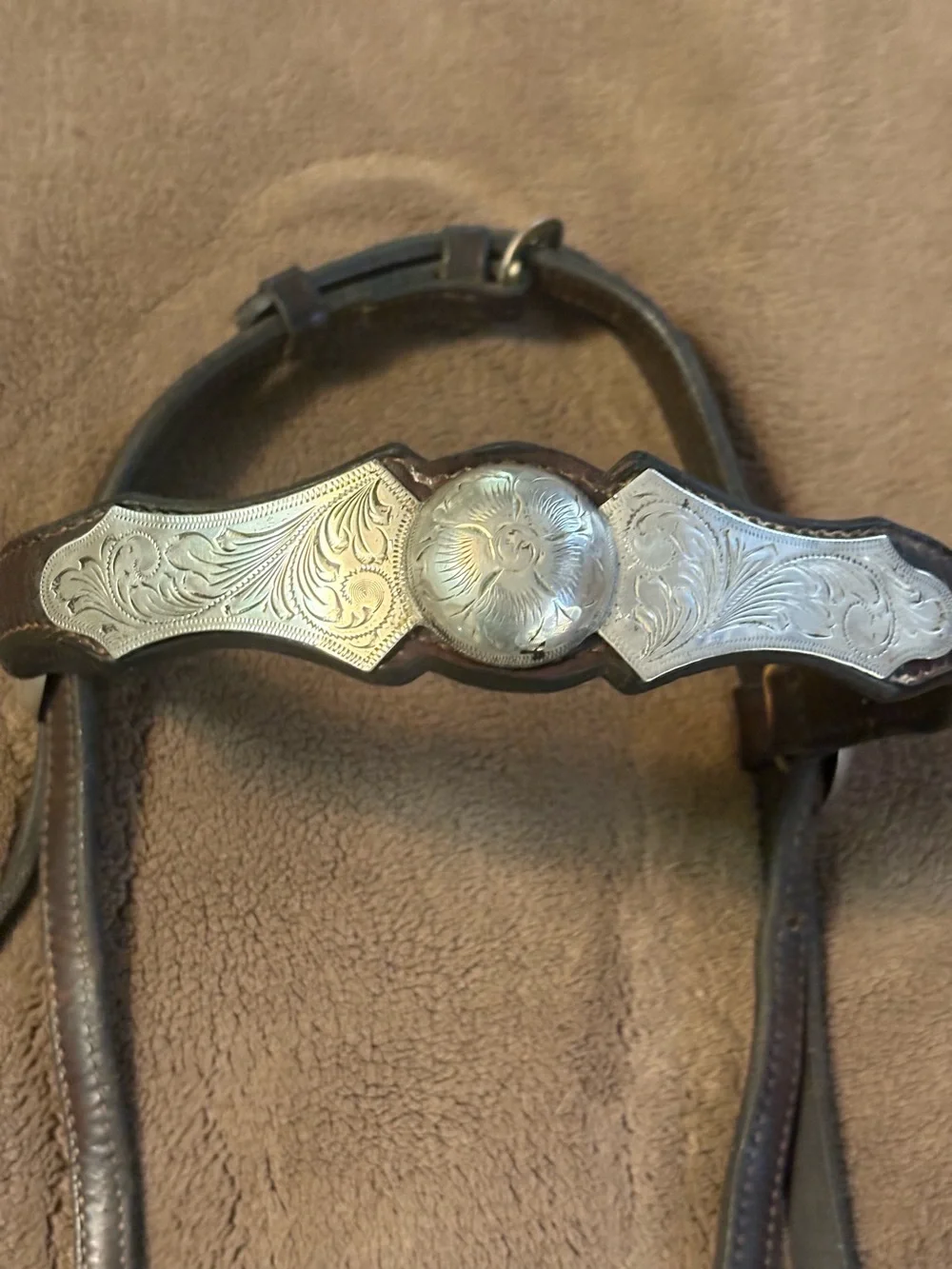 Horse Tack Vintage Billy Royal Silver Western Show Horse Headstall/Breast Collar - Picture 5 of 10